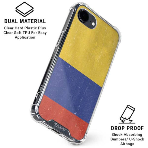 Colombia Flag Distressed iPhone 16e Clear Case